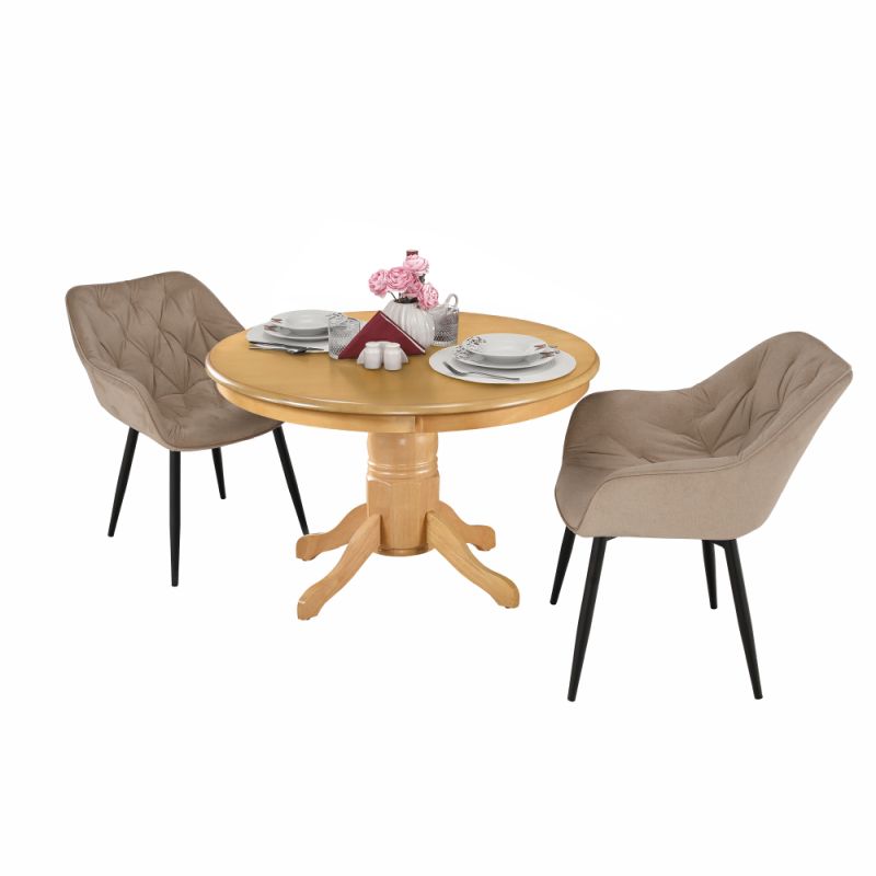 Jedálenský stôl, okrúhly 106cm, MDF, dub svetlý, TABLOS