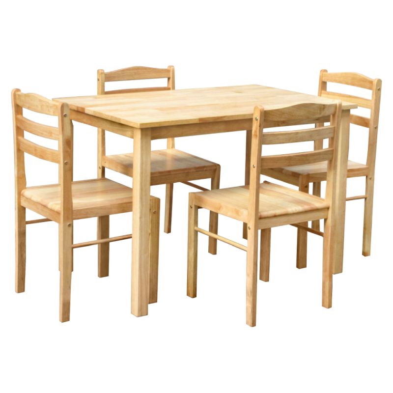 Jedálenský set 1+4, 110x70cm, masív, prírodný, LOAK