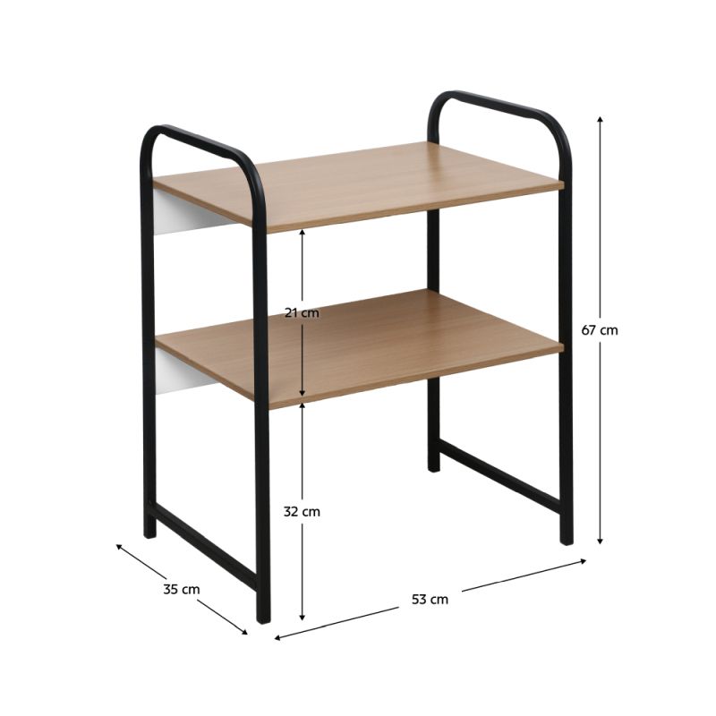 Regál, 53cm, čierny, hnedý, BAYAN