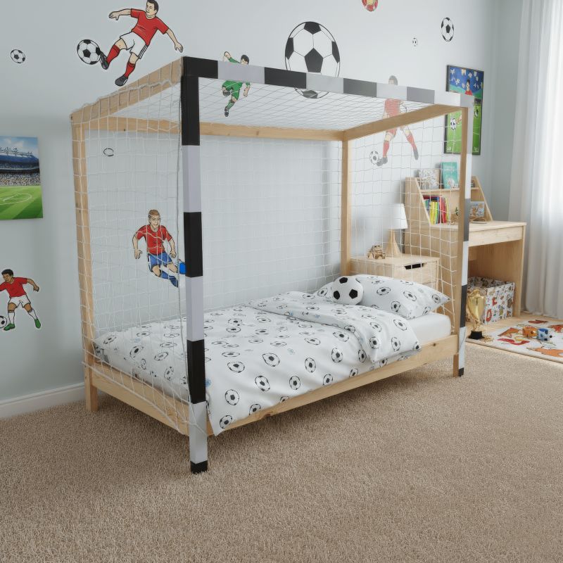 Montessori posteľ, 90x200, prírodná, biela, čierna, FUTAL