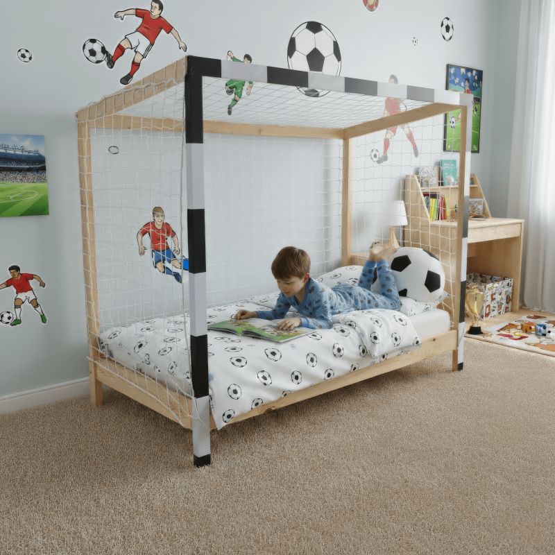 Montessori posteľ, 90x200, prírodná, biela, čierna, FUTAL