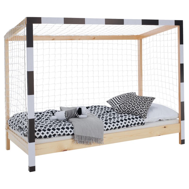Montessori posteľ, 90x200, prírodná, biela, čierna, FUTAL