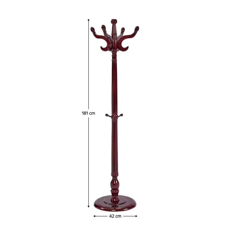 Vešiak, 181cm, brezové drevo, hnedý lesk, PORTOFINO