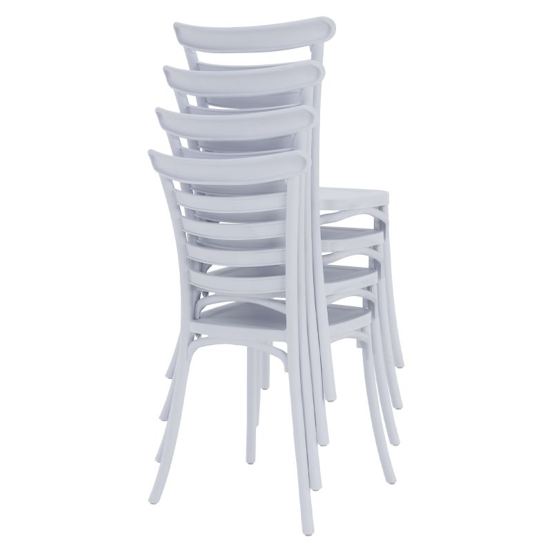 Stohovateľná stolička, biely plast, SAVITO