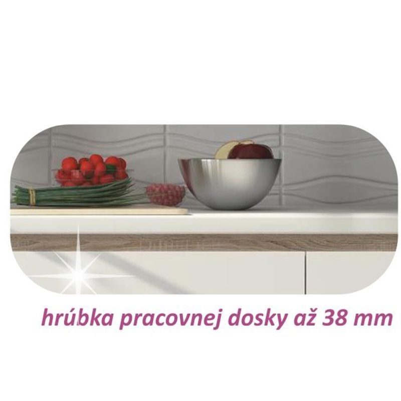 Spodná skrinka, 60cm, biely lesk, dub sonoma, LINE D 60S3