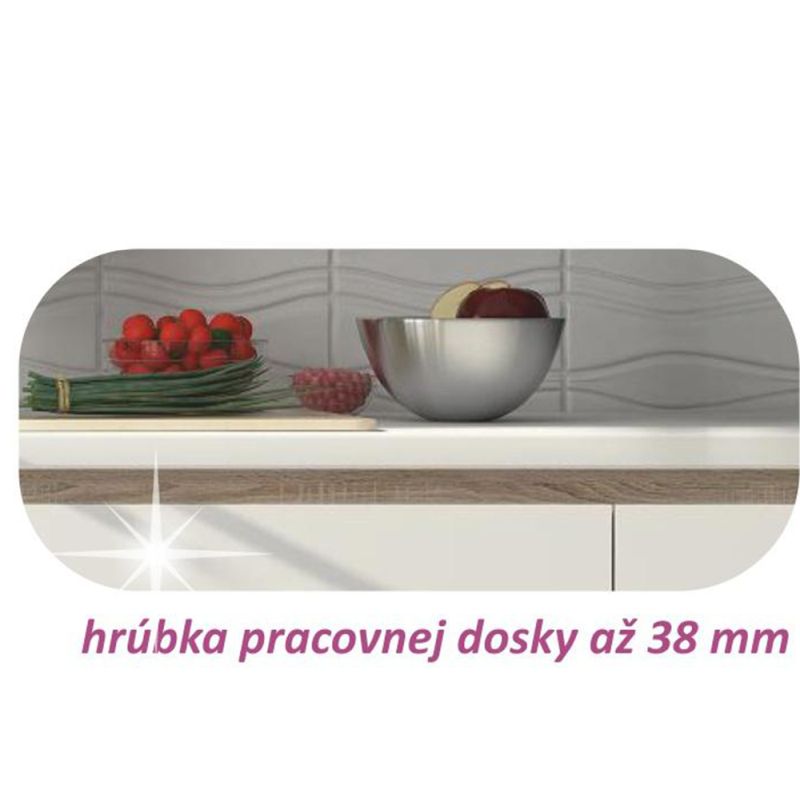 Spodná skrinka, 40cm, biely lesk, dub sonoma, LINE D 40
