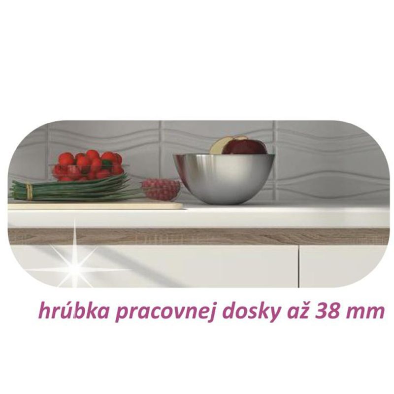 Spodná skrinka rohová, 72cm, biely lesk, dub sonoma, LINE DR L
