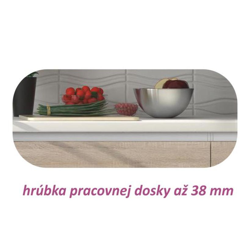 Spodná skrinka, 60cm, dub sonoma, biela, LINE D 60S3