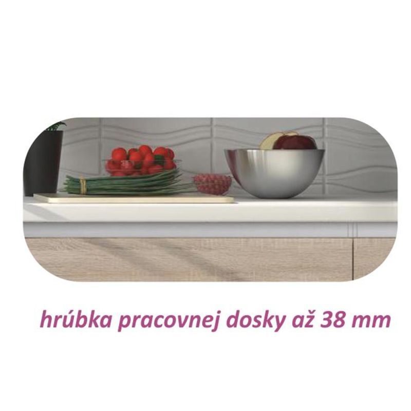 Spodná skrinka, 80cm, dub sonoma, biela, LINE D 80 3