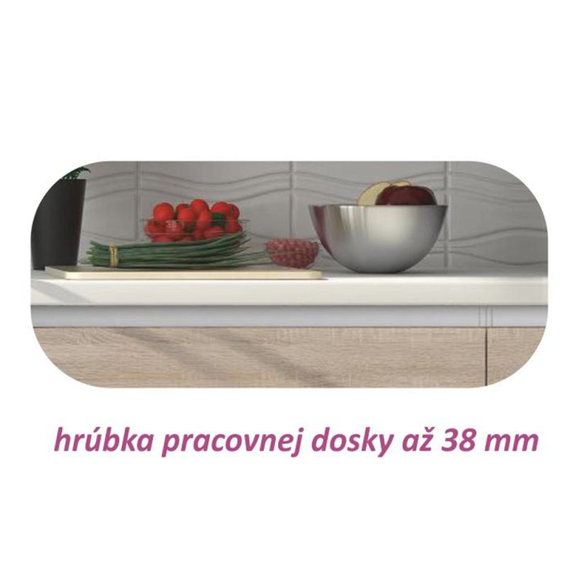 Spodná skrinka rohová, 72cm, dub sonoma, biela, LINE DR L