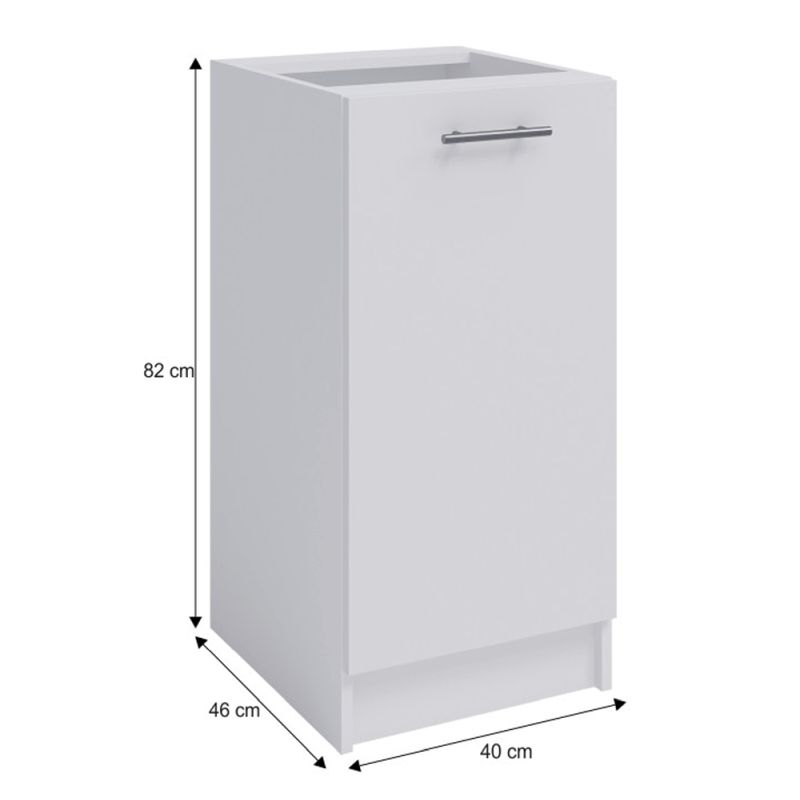 Spodná skrinka, 40cm, biela, pravá, FABIANA S-40
