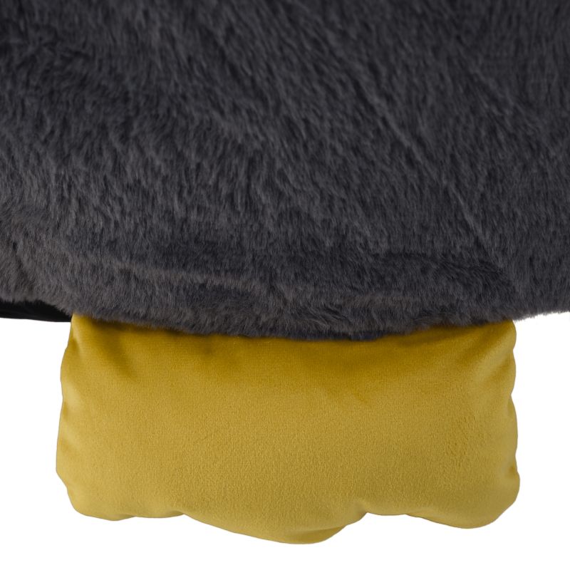 Sedací vak, 74cm, tučniak, sivá látka, PINGO