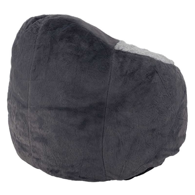 Sedací vak, 74cm, tučniak, sivá látka, PINGO