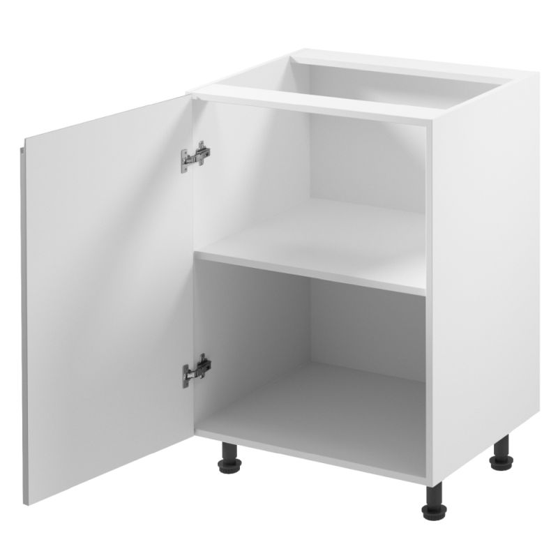 Spodná skrinka, 60cm, biela, sivý lesk, ľavá, AURORA D601F