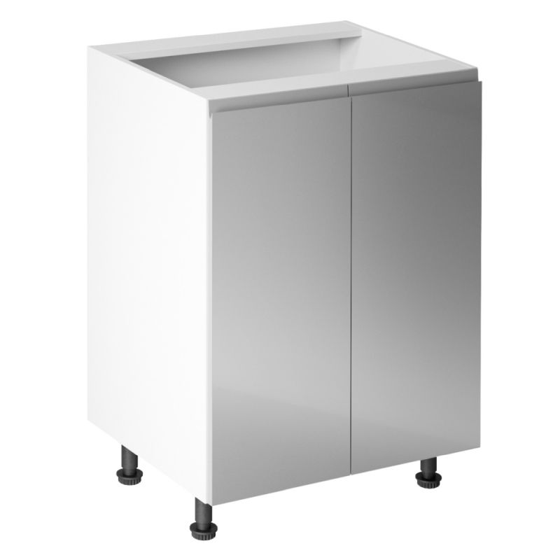 Spodná skrinka, 60cm, biela, sivý lesk, AURORA D602F