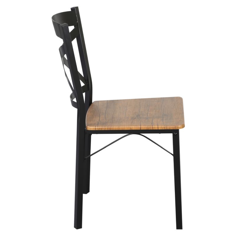 Jedálenský set 1+4, 120x80cm, MDF, dub tmavý, čierny, HAIM