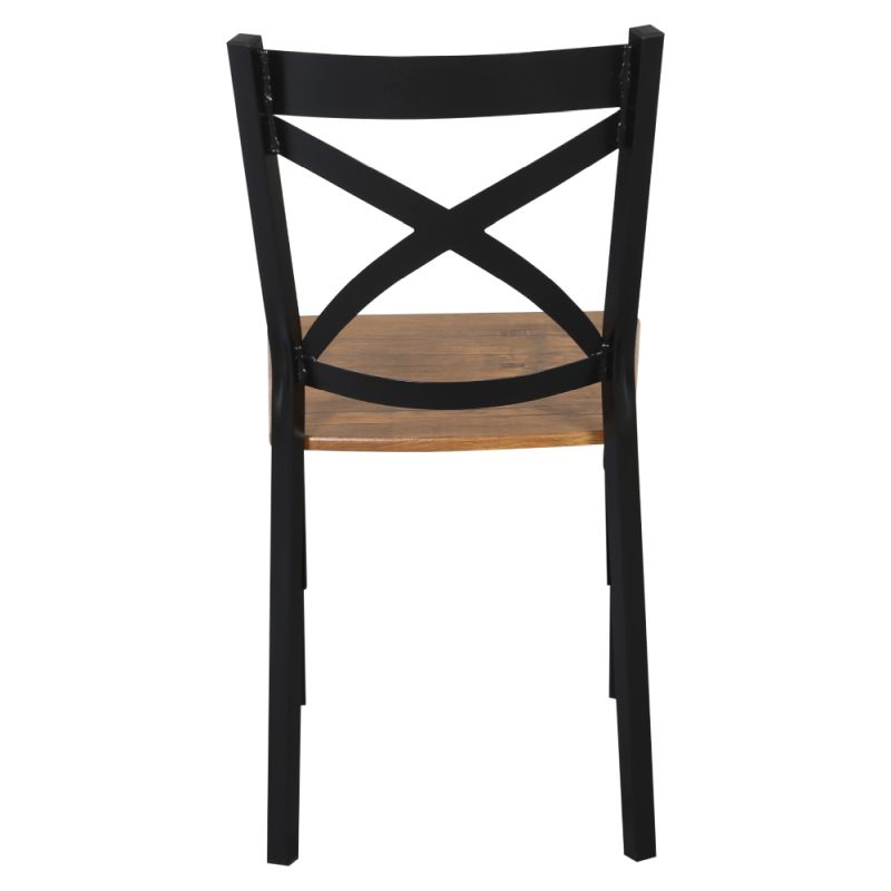 Jedálenský set 1+4, 120x80cm, MDF, dub tmavý, čierny, HAIM