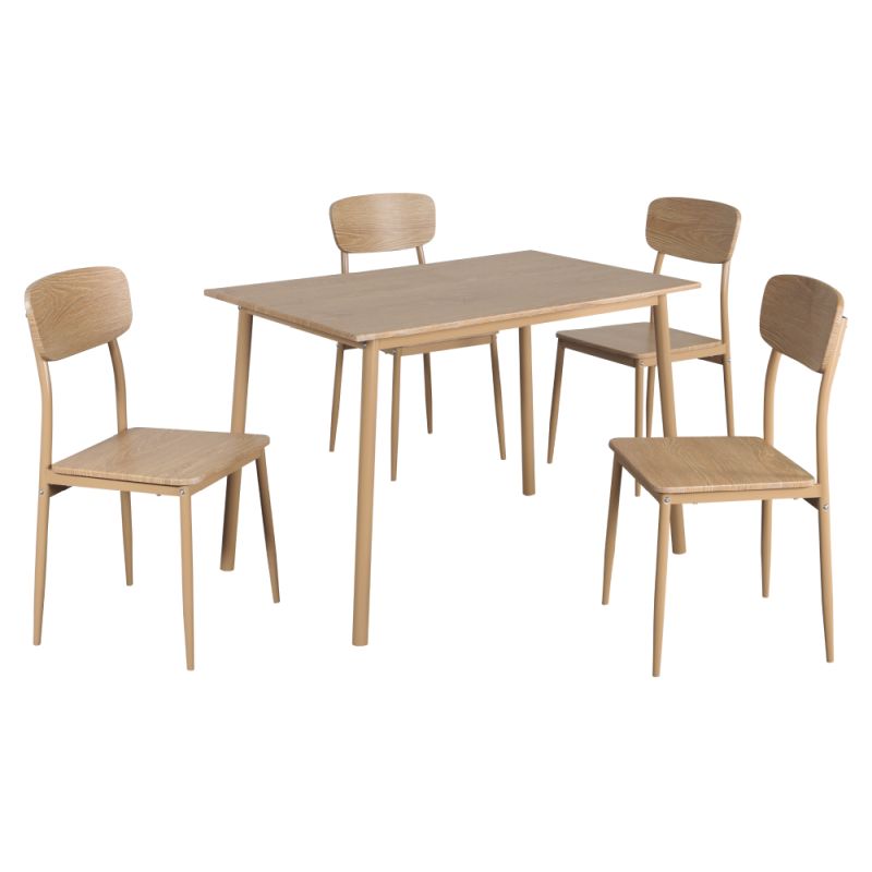 Jedálenský set 1+4, 110x70cm, MDF, dub prírodný, LAMIR