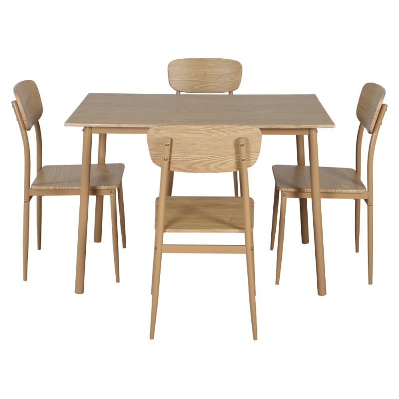 Jedálenský set 1+4, 110x70cm, MDF, dub prírodný, LAMIR