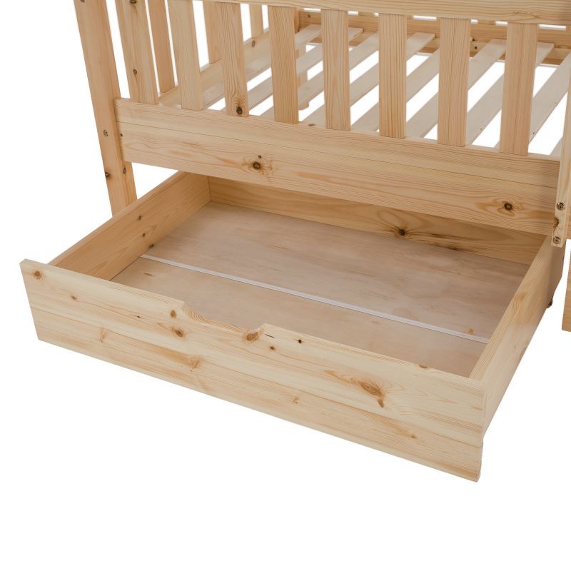 Montessori poschodová posteľ, 90x200, prírodná, VENITA TYP 2