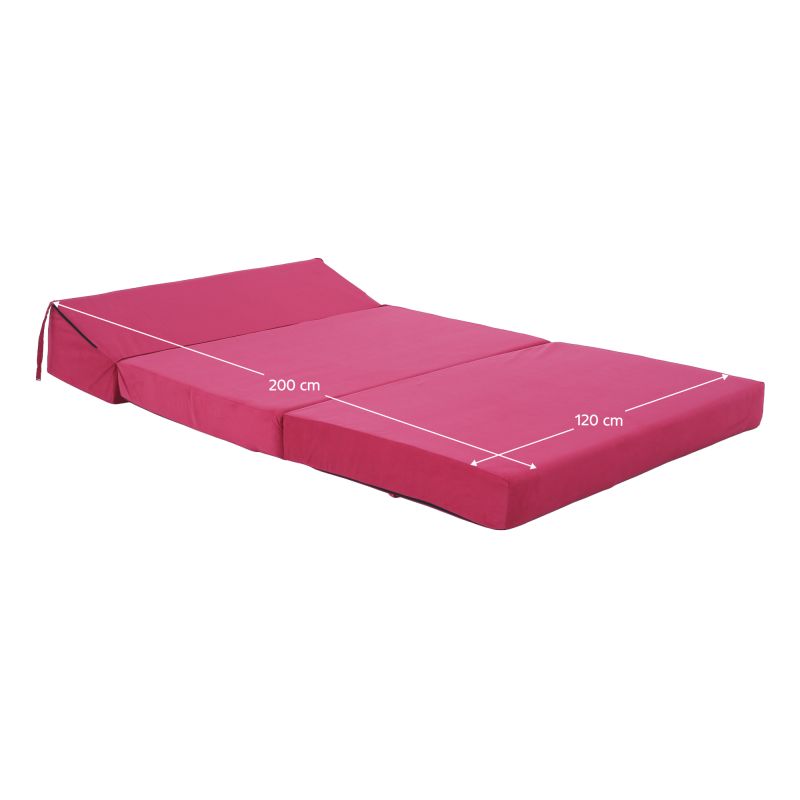 Skladací matrac/kreslo, 2v1, ružová magenta, VEDIS