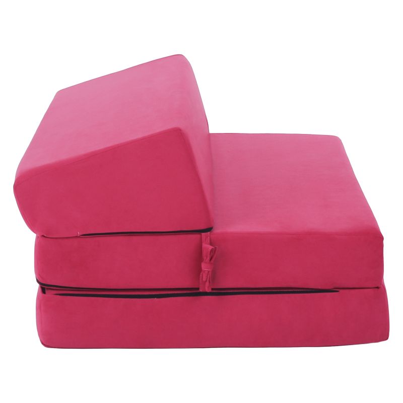 Skladací matrac/kreslo, 2v1, ružová magenta, VEDIS