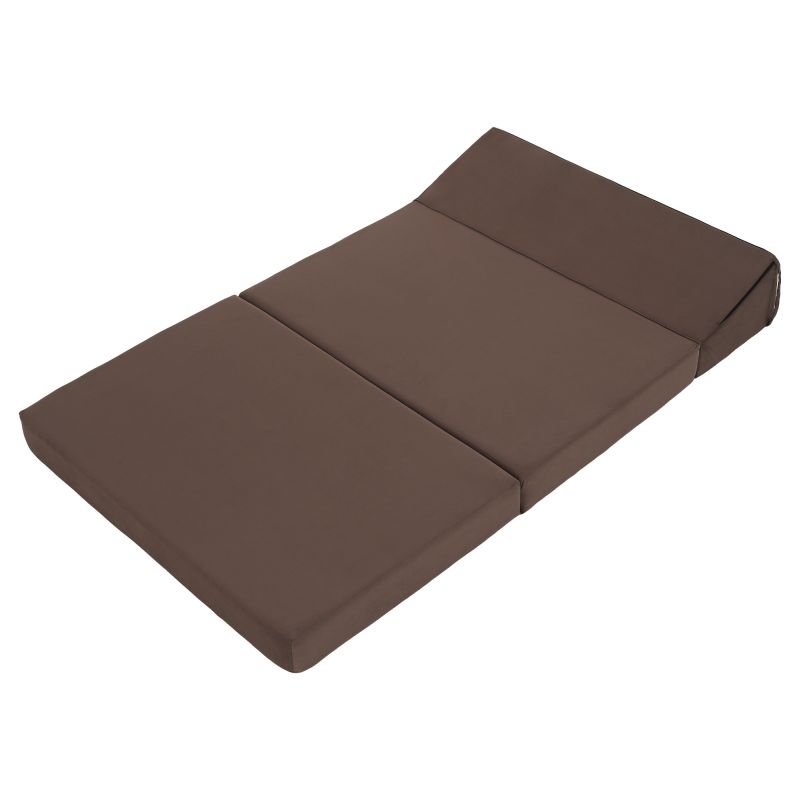 Skladací matrac/kreslo, 2v1, hnedá Taupe, VEDIS