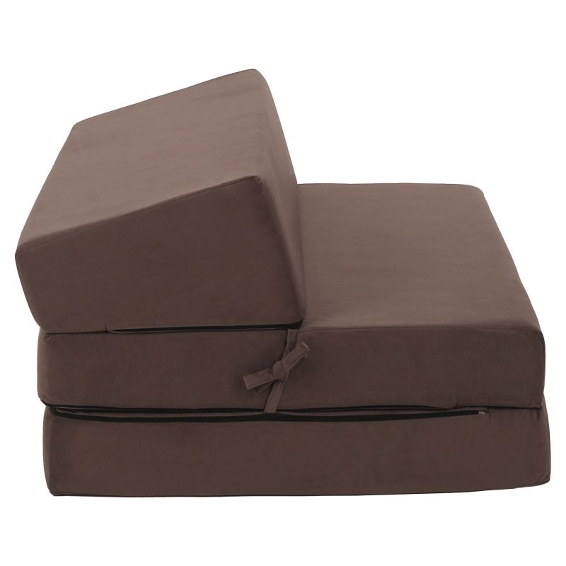 Skladací matrac/kreslo, 2v1, hnedá Taupe, VEDIS