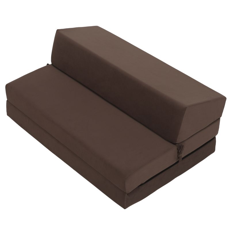 Skladací matrac/kreslo, 2v1, hnedá Taupe, VEDIS