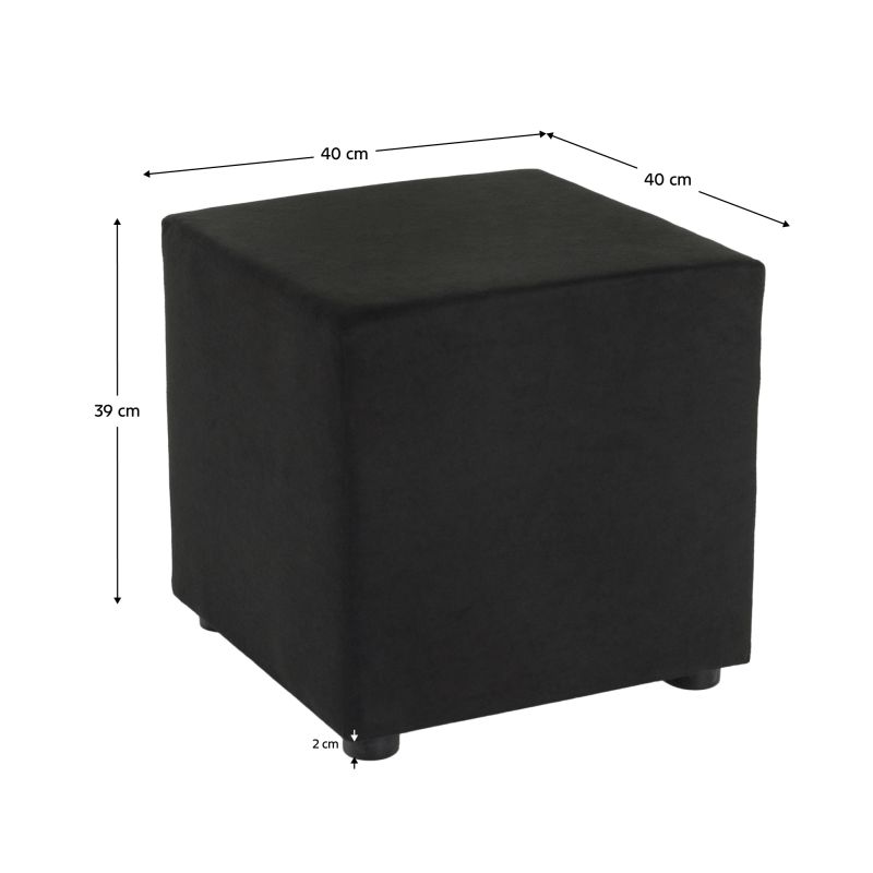 Taburet, 40cm, čierna látka Alova, REGOR