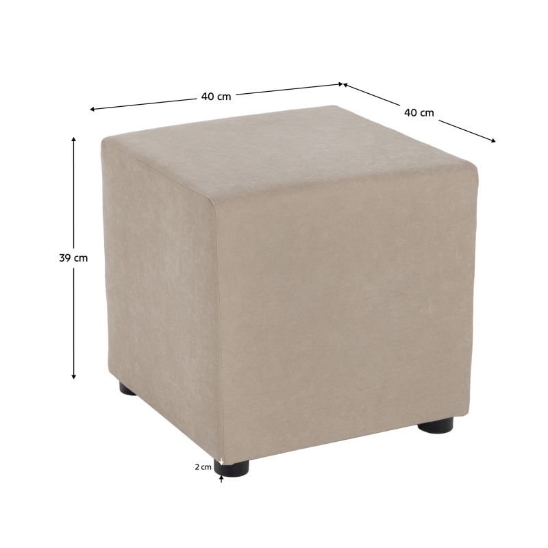 Taburet, 40cm, béžová látka Alova, REGOR