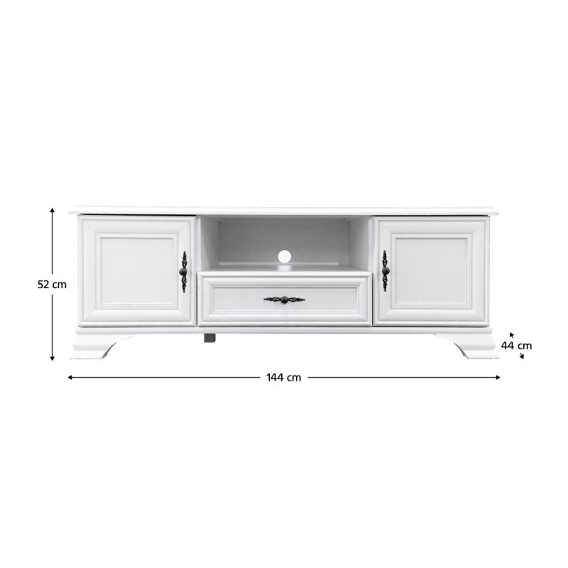 TV stolík, 144cm, alpská biela, KENTAK RTV2D1S