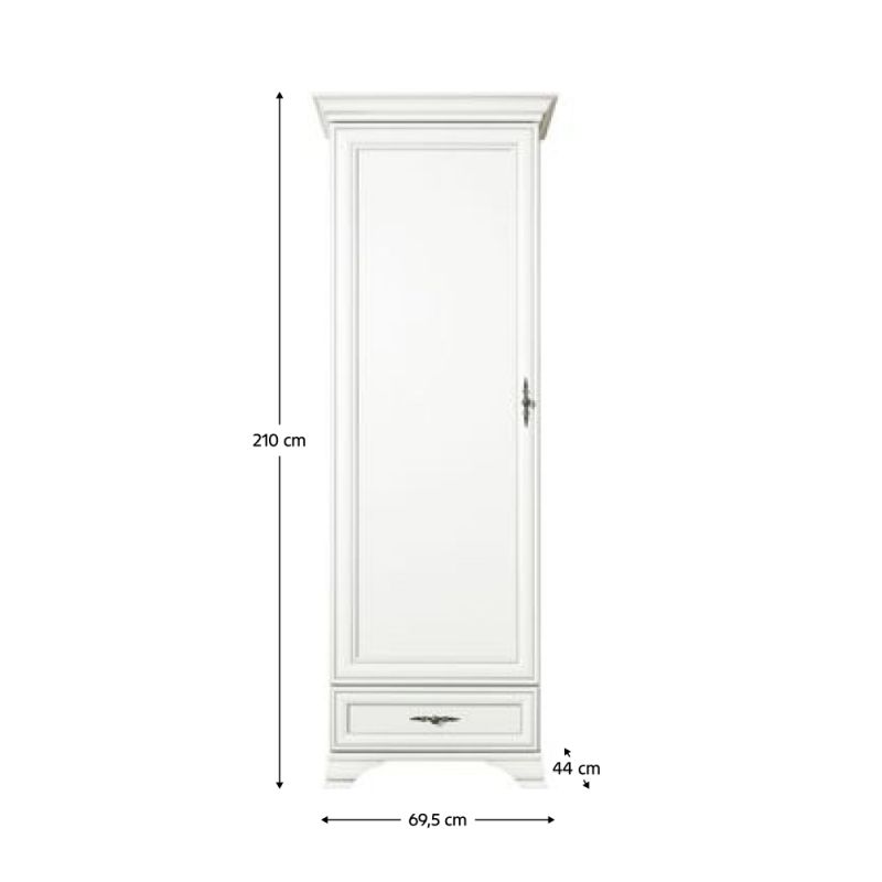 Skriňa, 69cm, policová, alpská biela, KENTAK REG1D1S