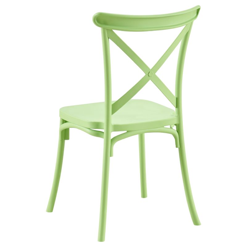 Stohovateľná stolička, zelený plast, SAVITA