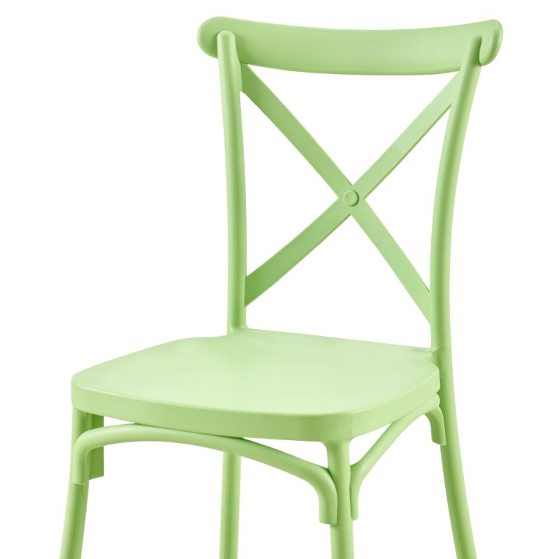 Stohovateľná stolička, zelený plast, SAVITA