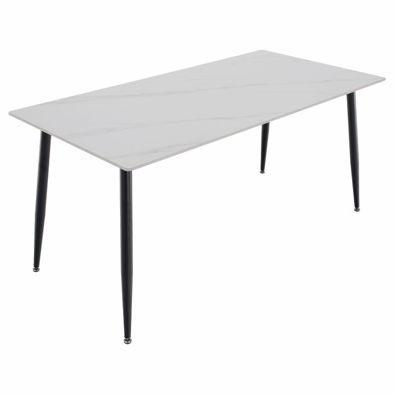 Jedálenský stôl, 160x80cm, keramika, biely, čierny, FLORENC TYP 2