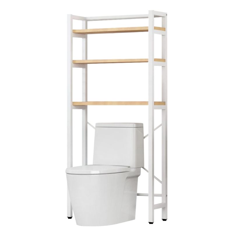 Regál nad WC, 63cm, dub natural, biely, BALRAM