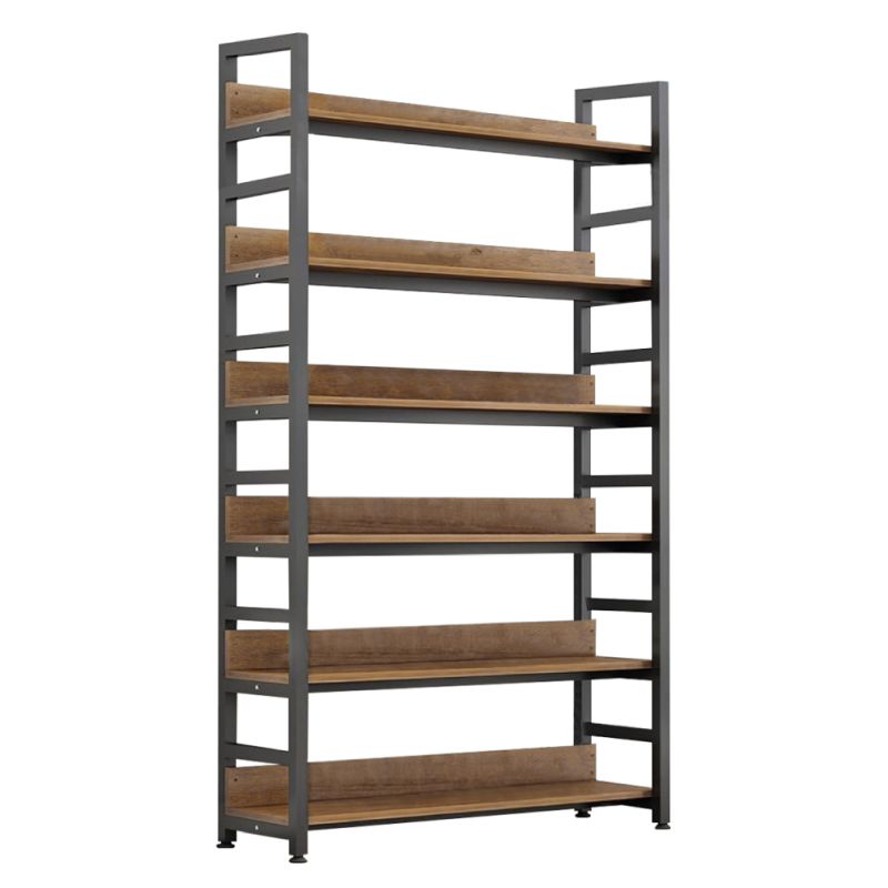 Regál, 80cm, dub tmavý, čierny, JANEL TYP 2