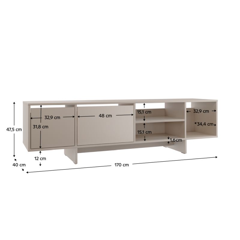 TV stolík, 170cm, kašmír, STANDO STD01