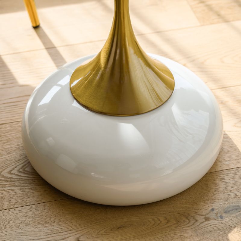 Príručný stolík, 40x40cm, biely Ivory, zlatý, FEJ