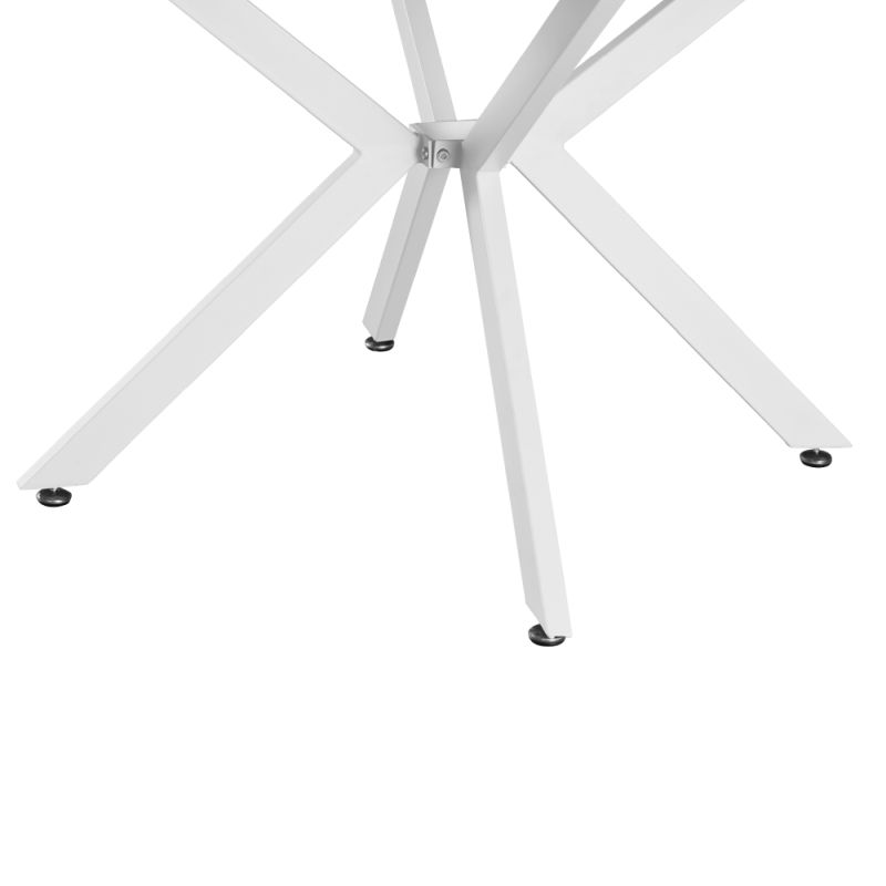 Jedálenský stôl, okrúhly, 100cm, rozkladací, MDF, biely, ABERO TYP 1