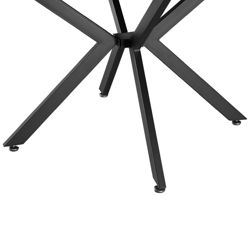 Jedálenský stôl, okrúhly, 100cm, rozkladací, MDF, dub tmavý, čierny, ABERO TYP 1