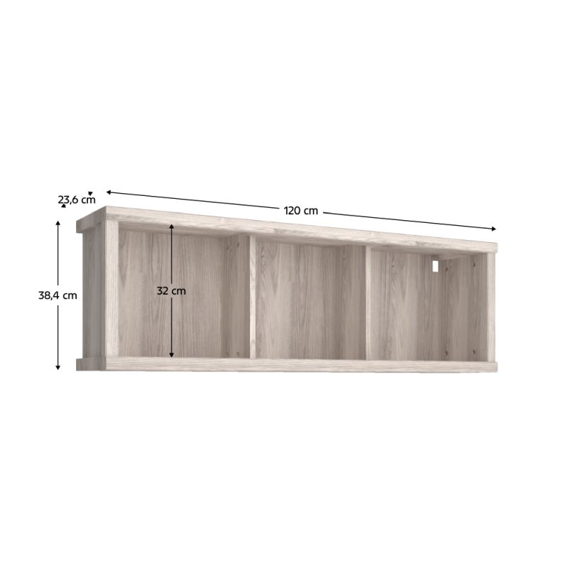 Polica závesná, 120cm, gaštan nairobi, JESI NEW 120