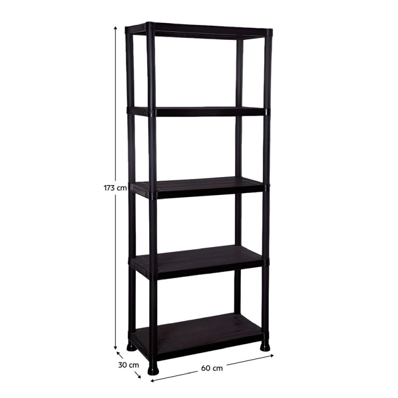 Regál, 60cm, čierny, ROMEN