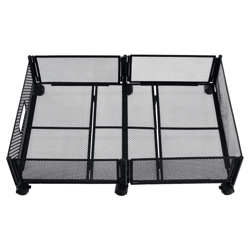 Organizér pod posteľ, 60cm, s kolieskami, čierny, TOMKO TYP 1