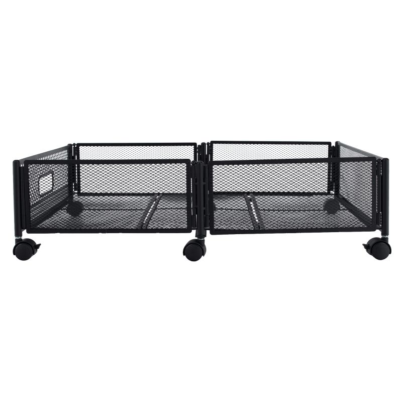 Organizér pod posteľ, 60cm, s kolieskami, čierny, TOMKO TYP 1