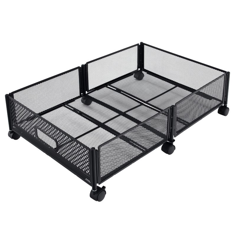 Organizér pod posteľ, 60cm, s kolieskami, čierny, TOMKO TYP 1