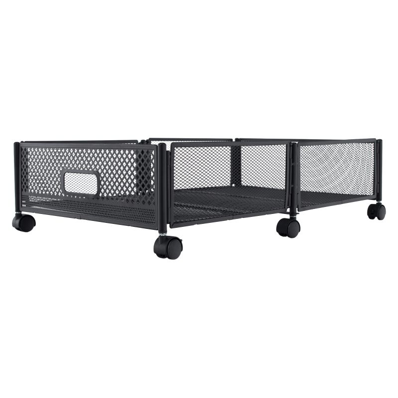 Organizér pod posteľ, 60cm, s kolieskami, čierny, TOMKO TYP 1
