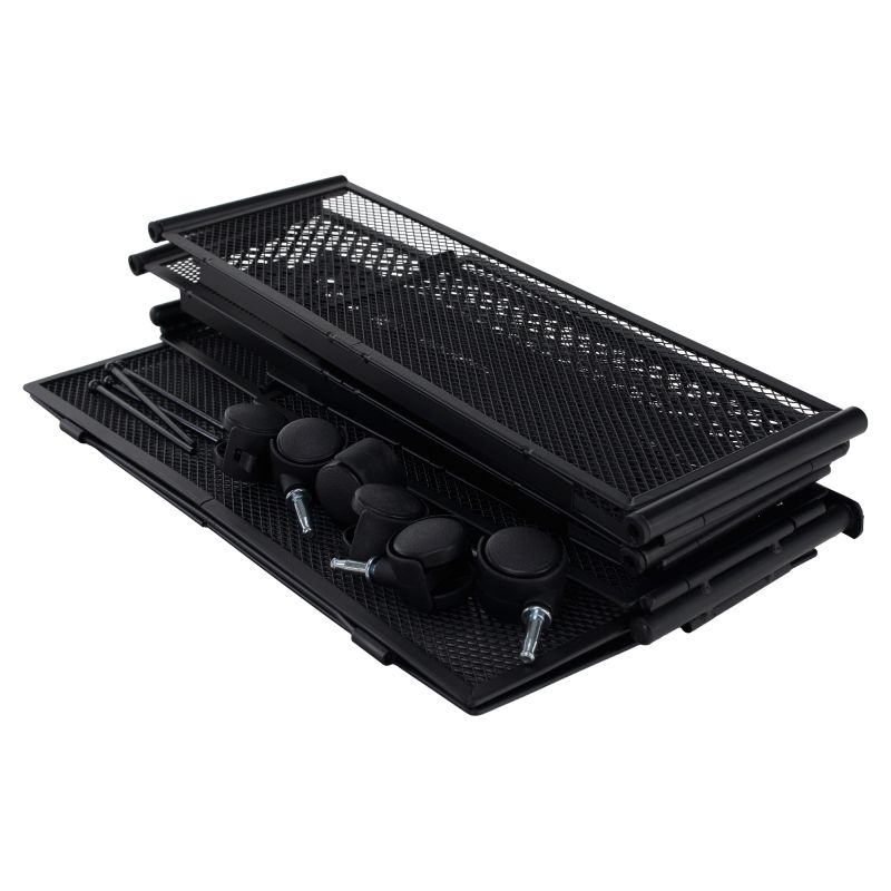 Organizér pod posteľ, 60cm, s kolieskami, čierny, TOMKO TYP 1