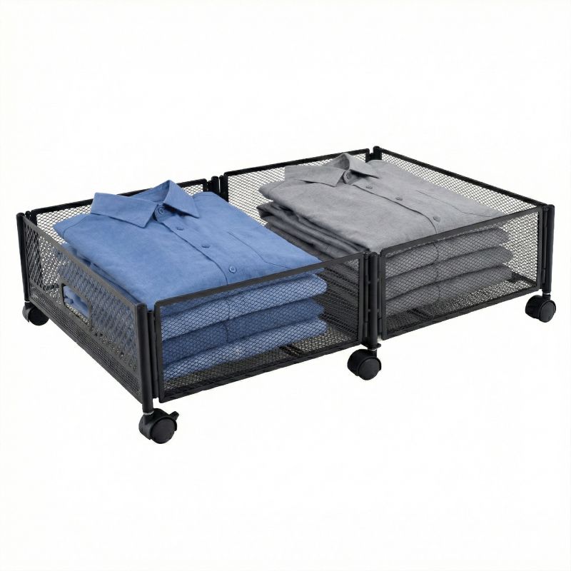 Organizér pod posteľ, 60cm, s kolieskami, čierny, TOMKO TYP 1
